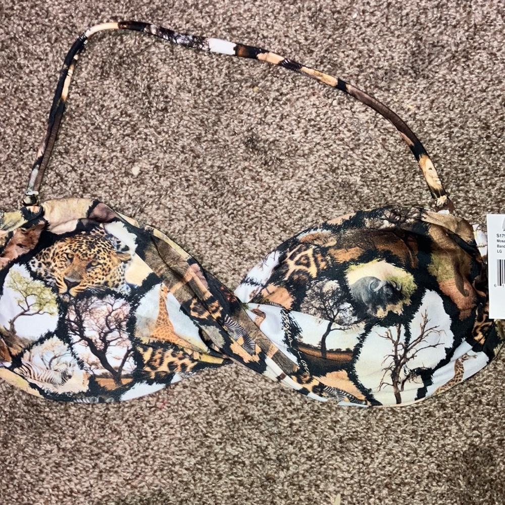 Agua De Coco by Liana Thomaz Bandeau Top, Mosaico Safari